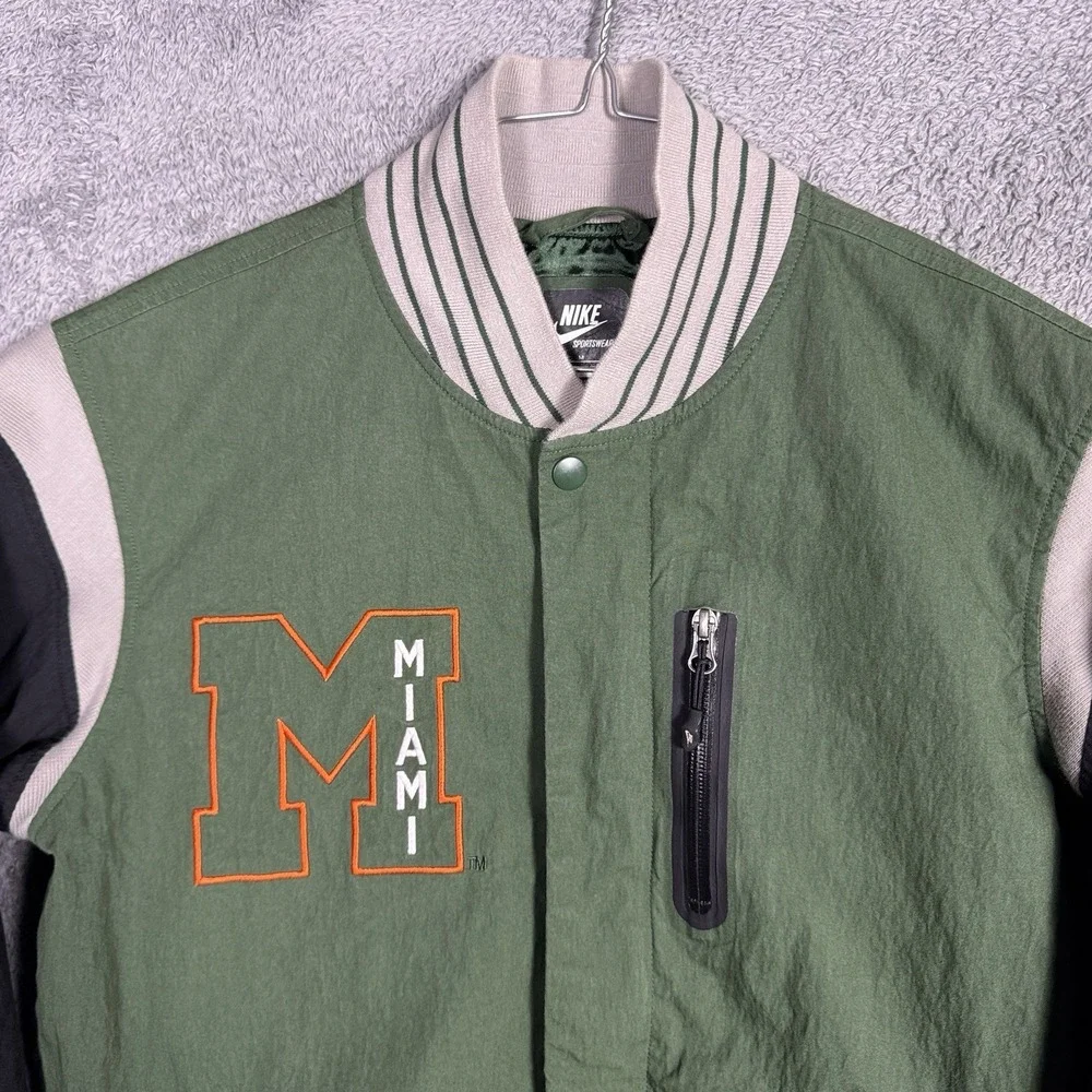 Miami Hurricanes Nike Jacket Mens M Tech Sportswear Bomber Full Zip Team Issued
